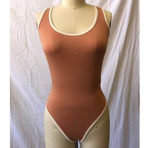 PrettyLittleThing Blush Bodysuit with White Trim